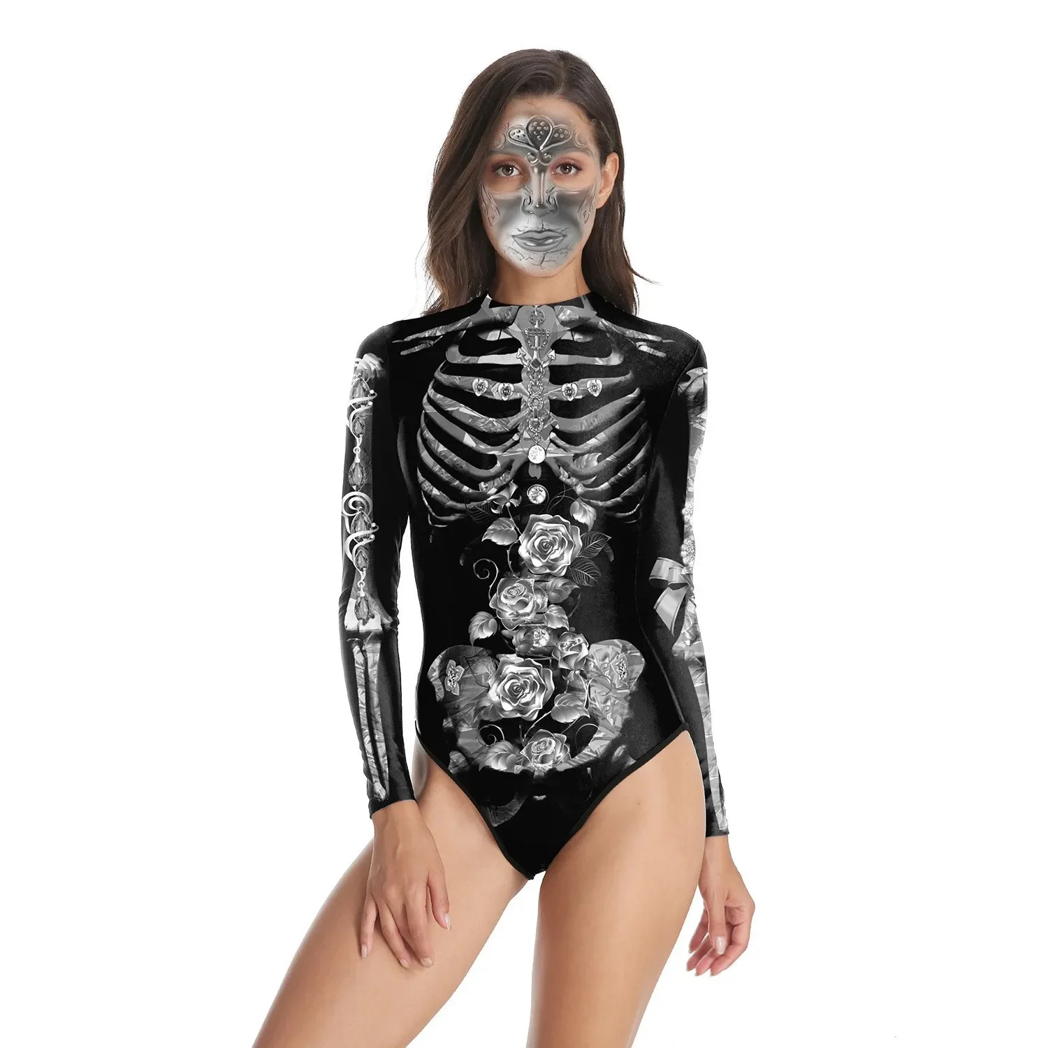 Anatomically Correct Swimsuit Halloween 3D Party Muscle Printed Jumpsuit Elastic Human Anatomy Cosplay Body Bodysuit Swimwear