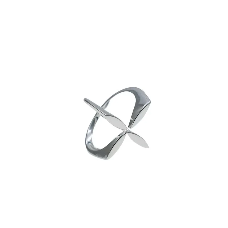 925 Sterling Silver Unique Ring For Women Jewelry Finger Adjustable Vintage Cross Flower Ring For Party Birthday Gift