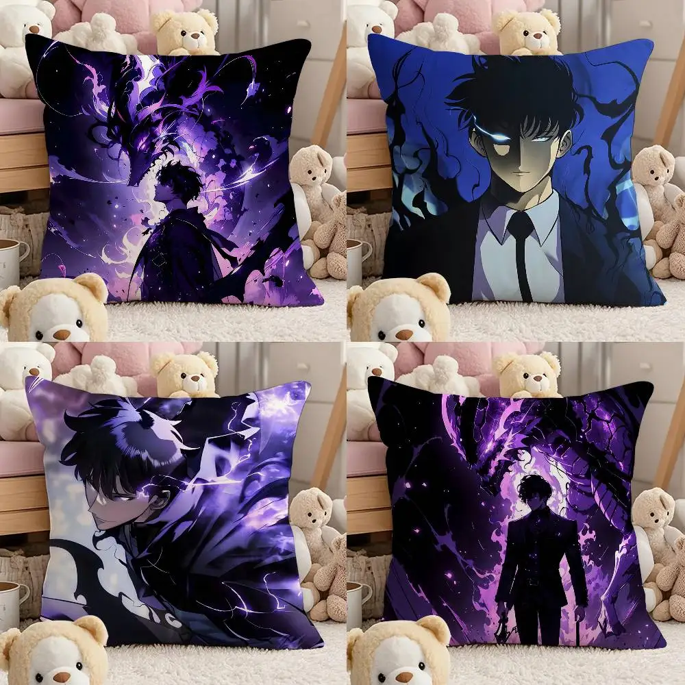 

S-Solo Leveling Anime Pillow Case Comfort Sofa Bed Silky elegant Invisible zipper Custom Decorative cushion cover