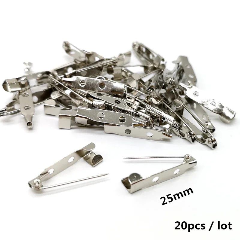 New White K Plated Iron Brooch Base Back Bar Badge Holder Safe Lock  Pins DIY Jewelry Findings  Accessories #PJ83