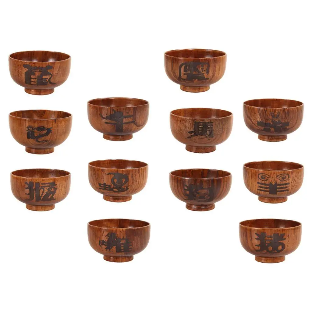 Wooden Salad Soup Food Side Dishes Decorative Modern Serving Bowls for Home