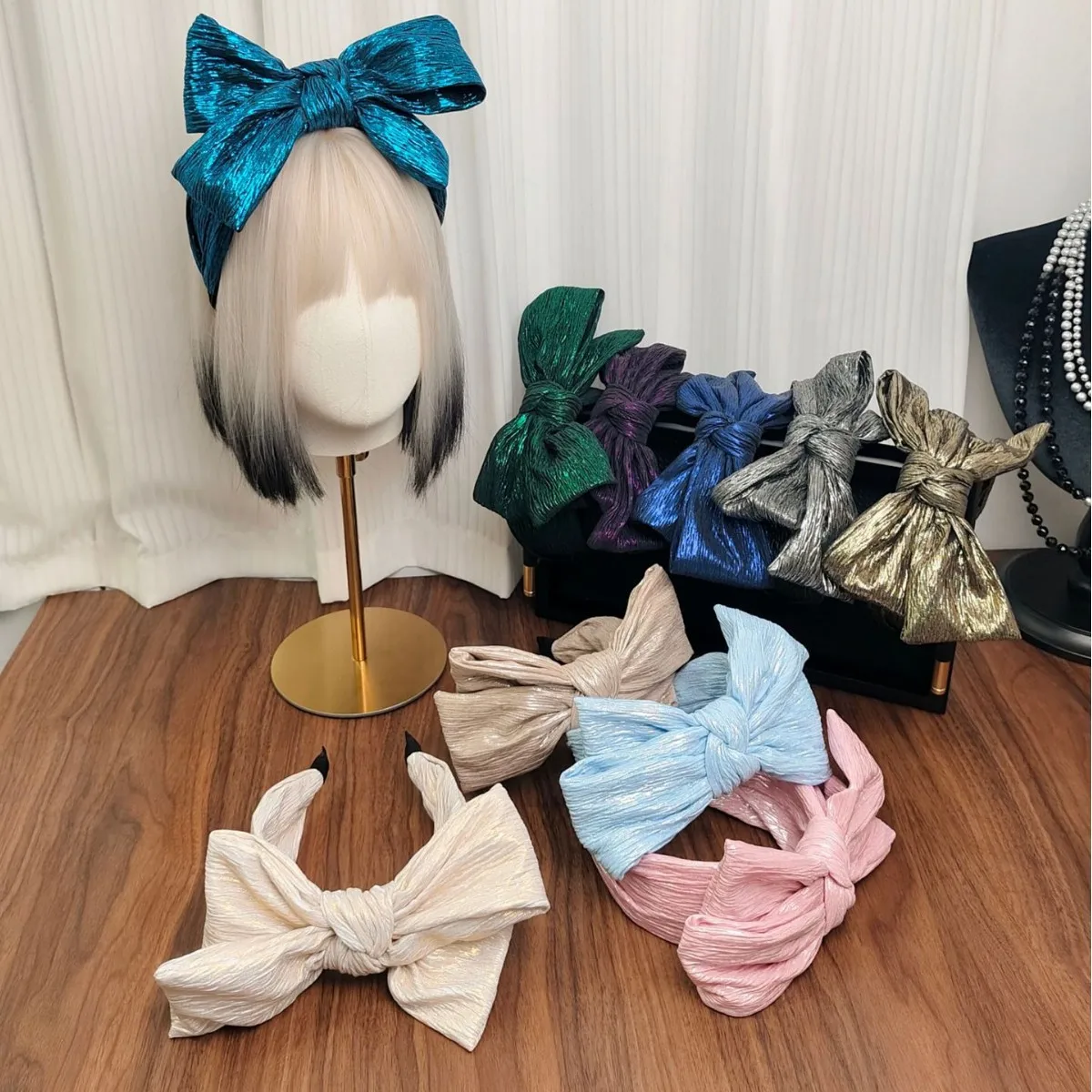 

Новый темпераментный головной убор, аксессуары для волос, весна-лето, однотонная повязка для волос в корейском стиле, женская повязка на голову с бантом, обруч для волос