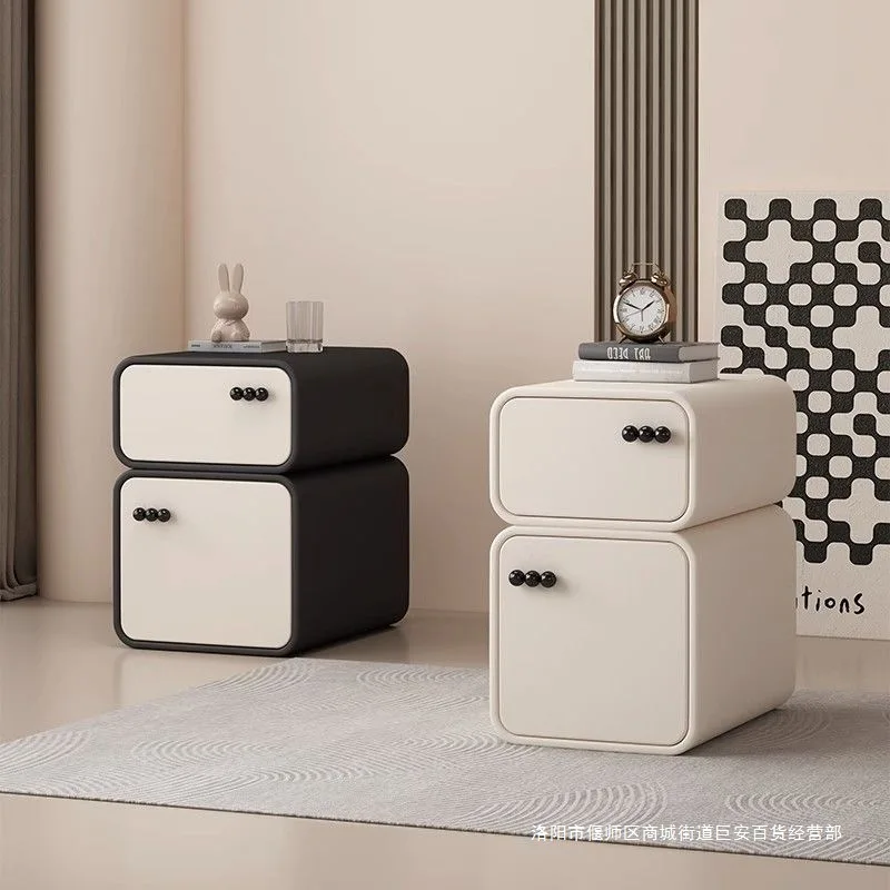 

Fully equipped high-end cream wind ultra-narrow light luxury bedside table small narrow bedroom