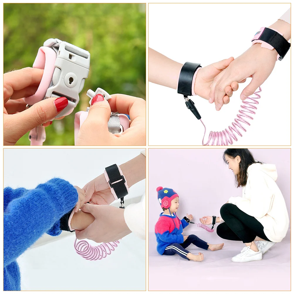 

2.5M Green Anti Lost Rope for Kids Cotton Wristband Toddlers Elastic Leash Strap 360° Rotatable Strong Steel Wire