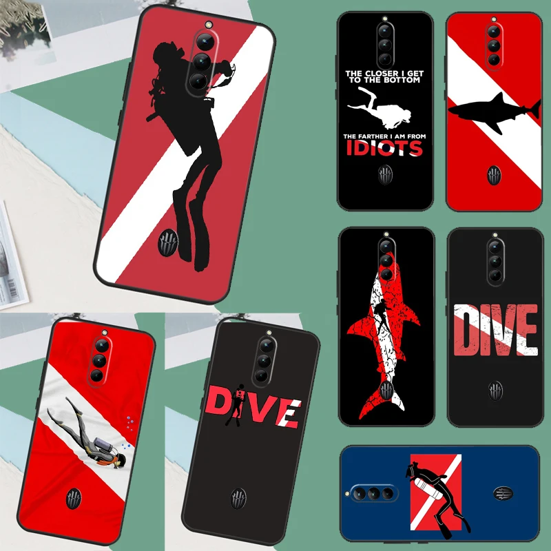 Dive Scuba Diver Shark Diving Case For ZTE Nubia Red Magic 8 Pro 8S Pro Plus RedMagic 7 6 Pro 7S 6S Pro 5G 5S 6R Cover