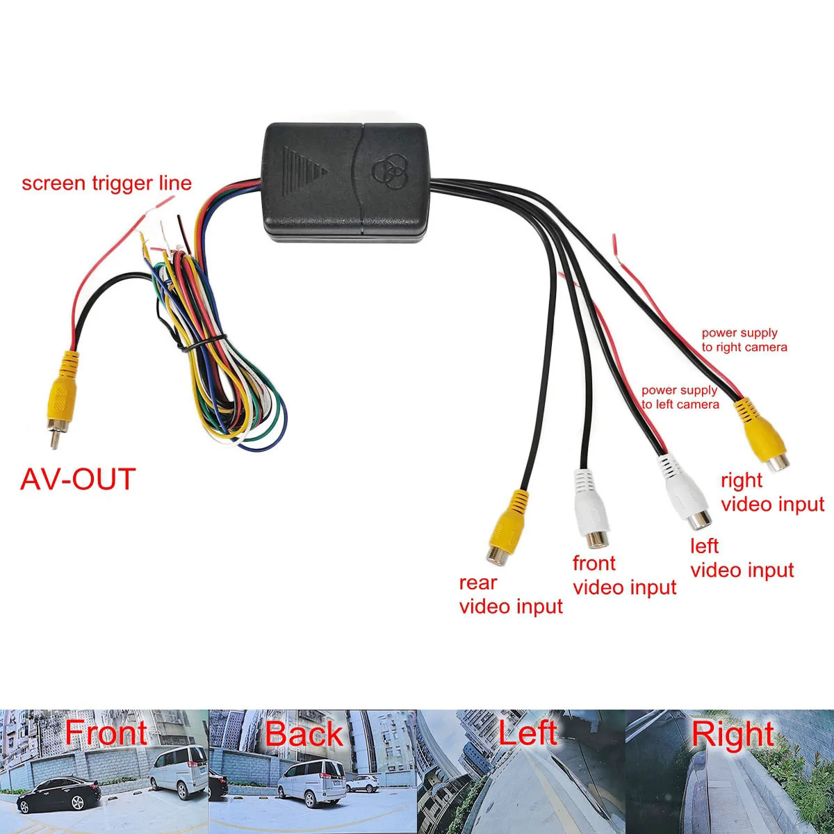 SMALUCK 4 telecamere In 1 scatola convertitore canale combinatore immagine controllo Video per sistema di guida auto vista anteriore posteriore