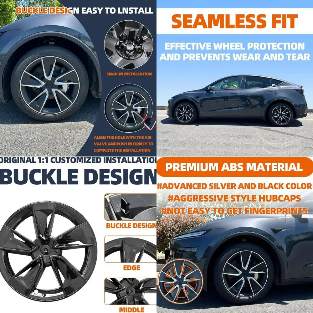 

Чехлы на колеса Fast Style 19-дюймовые для Tesla Model Y 2025, колпаки с полным краем, совместимые с 2025 Tesla Model Y — 4 чехлами