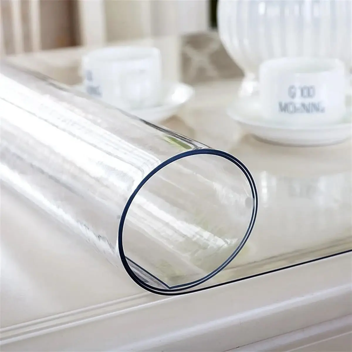Clear Table ProtectorPlastic Table Cover Protector, Desk Protector Mat, Desk Pad Waterproof PVC  table cover  table cloth