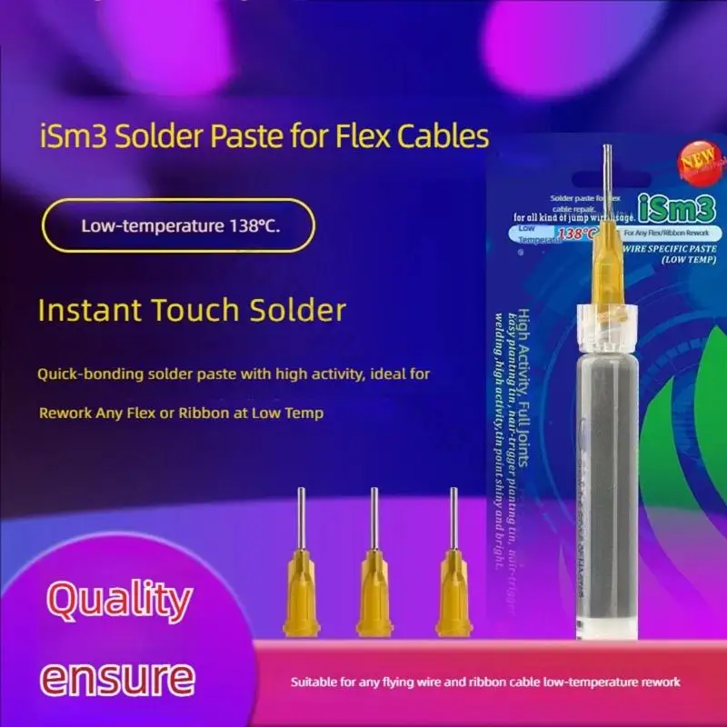 96BA Detail Solder Paste Set for Phone Repair Users with Needle Tip Placement and Solder Support Care Use