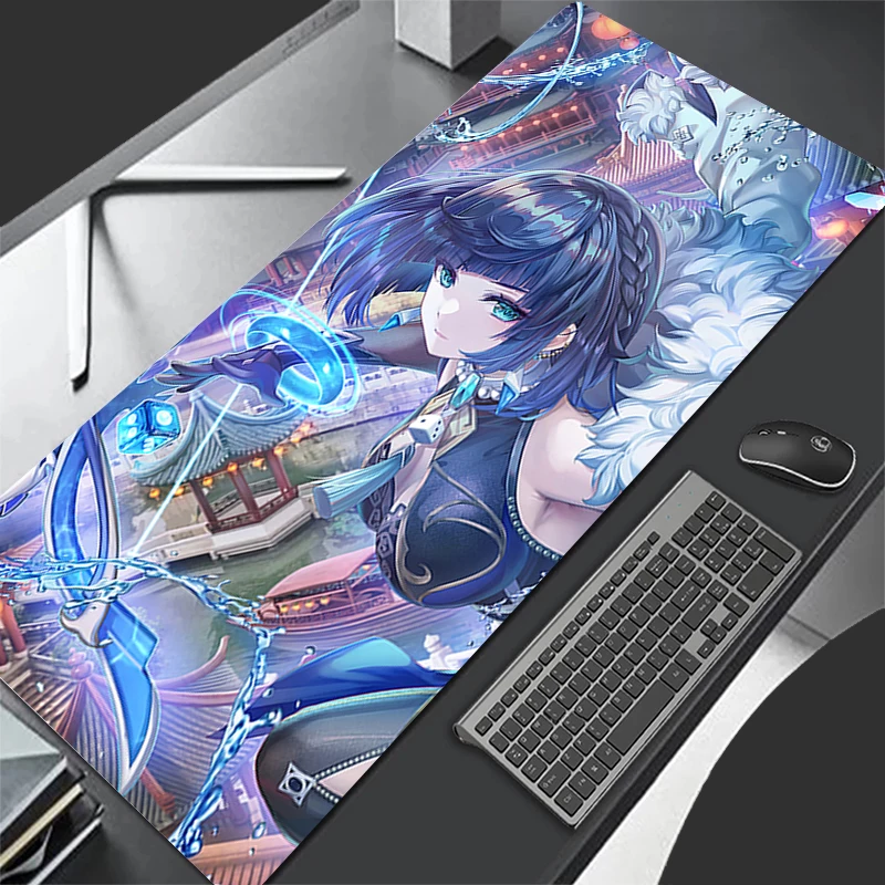 Mousepad Computer Gaming Accessories Keyboard Pad Office PC Rubber HD Mouse Pad Decoracion Desk G-genshin Impact Yelan Mouse Mat