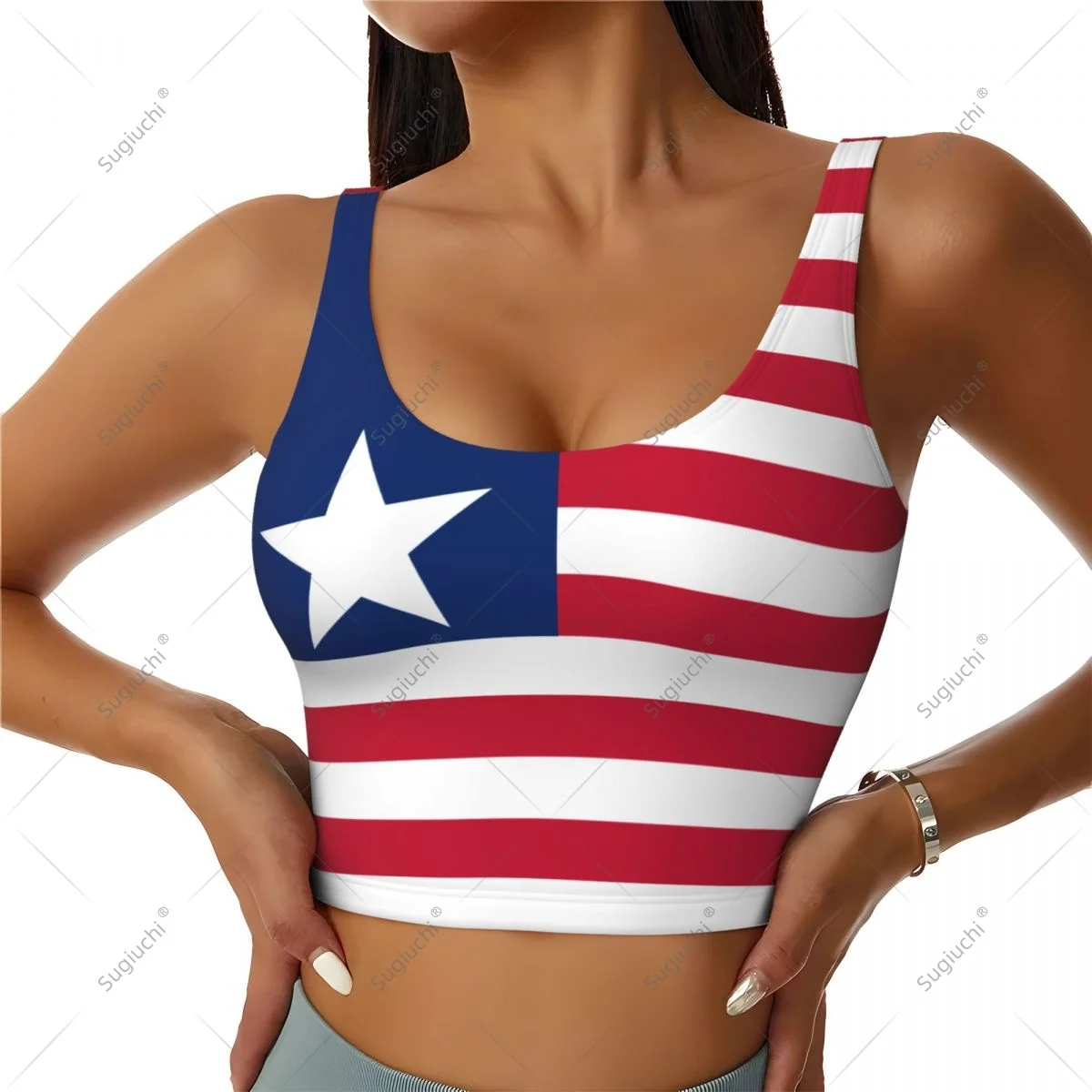 Liberia Flag Women Girl Activities Sports Vest for Female Yoga Vest Workout Vest Lightweight Trendy