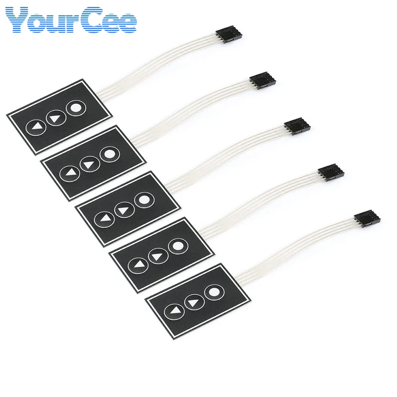 5pcs/1pc 1*3 Keys Membrane Switch Matrix keyboard Monitor Switching Keypad Control Panel 1x3 Integrated Circuits 3Key 3 Keys