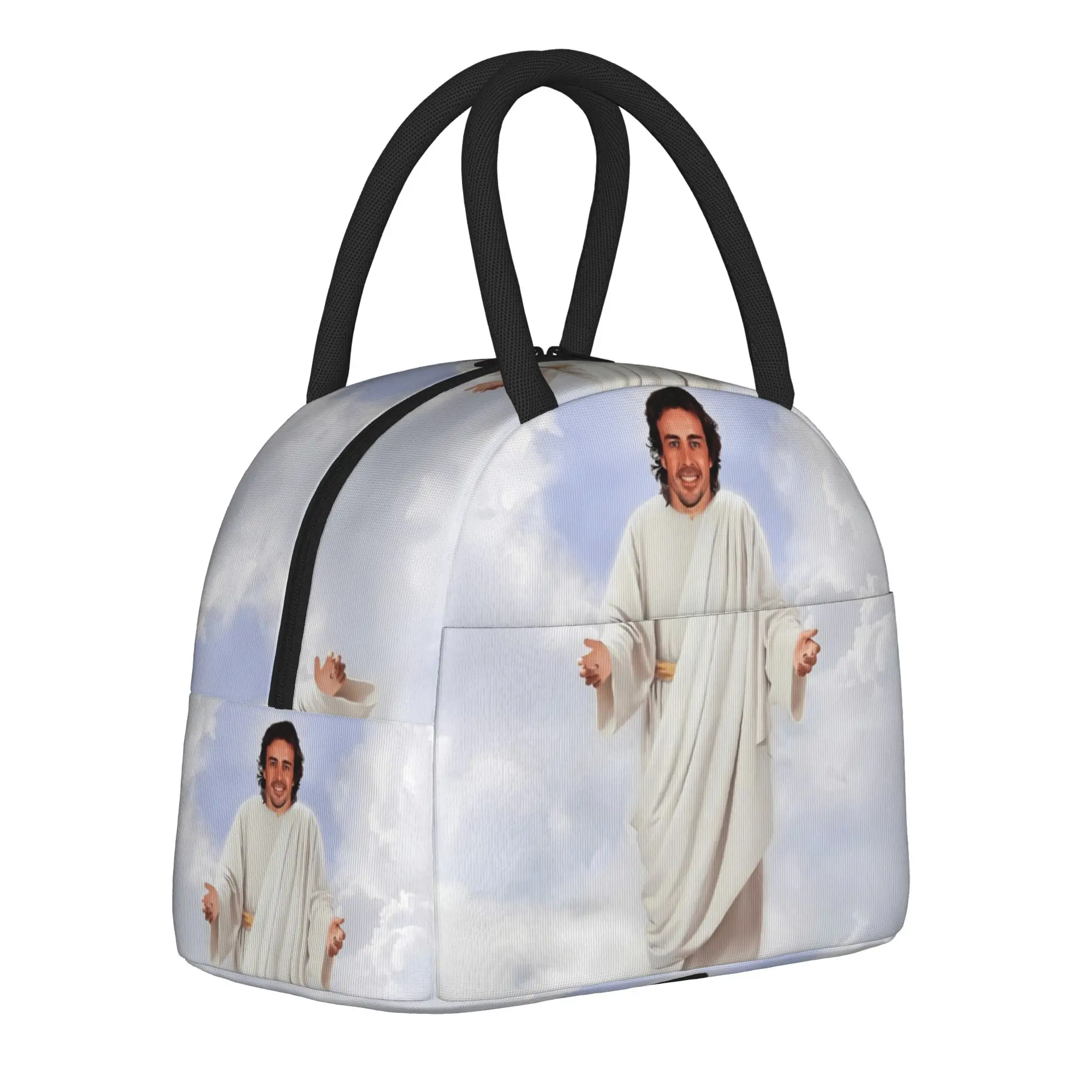 Funny Fernando Alonso Jesus Thermal Insulated Lunch Bags for Picnic  Portable Bento Box Men Women Cooler Thermal Food Box