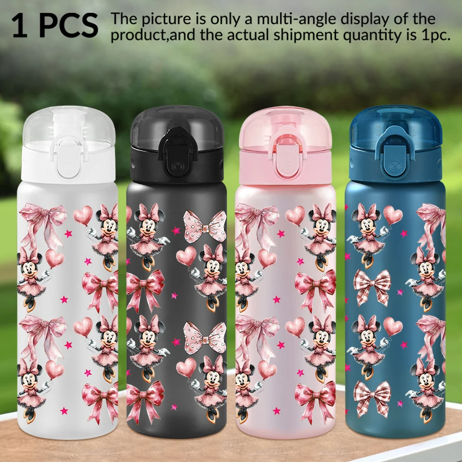 

1Pc Disney Minnie Bow Pattern 26oz Plastic Water Bottle Outdoor Sports Water Cup Birthday/Homecoming Gift