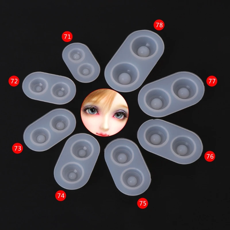 Handmade for Doll Eyes Mold 8 Sizes Resin Pendant Silicone Mold DIY Craft Mirror Mold Epoxy Casting Mould for Jewelry Ma Y08E