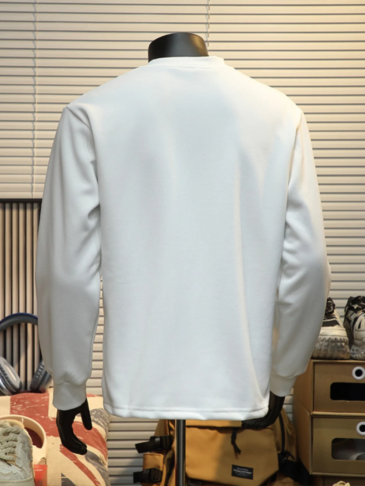 Cleanfit الأبيض طويل Sve V-Ne هنري تي شيرت بياقة الرجال ربيع الخريف Fitn Muscle ow ملابس داخلية مريحة فضفاضة تناسب