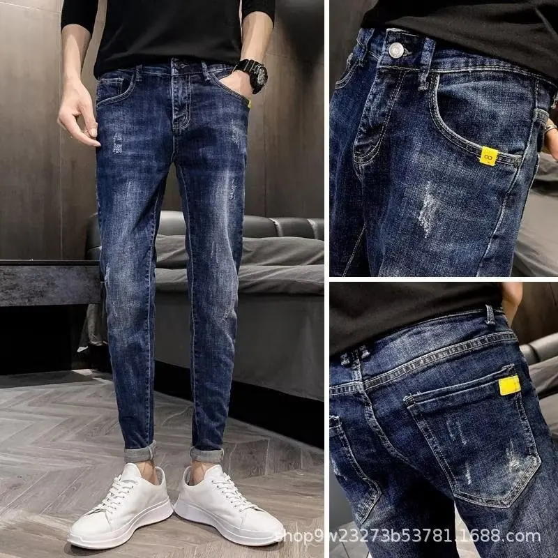 

Clothes 2000s Men's Jeans 2026 Spring New Slim Fit Small Feet Casual Spring Autumn Long Pants Men's Summer Thin Luxury Jeans