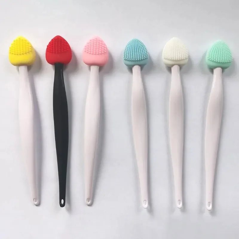 Silicone for Dark Lips Nose Double-Sided Brush Lip Scrub Brush Lip Lightening Lip Exfoliator Brush Exfoliator Tool