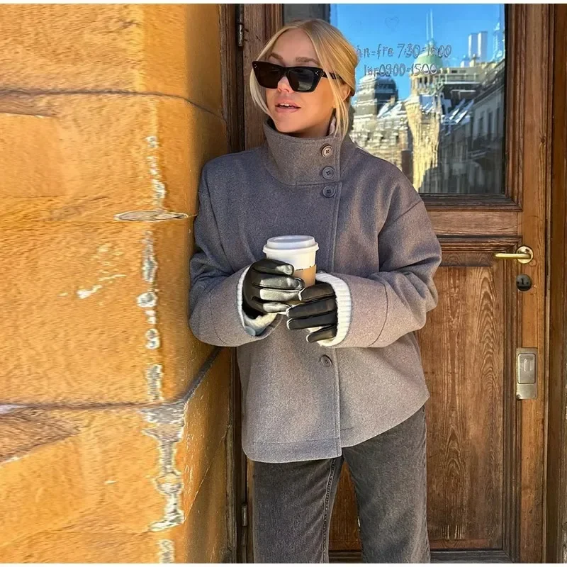 

Классическая универсальная куртка с воротником-стойкой, повседневные шикарные стильные женские куртки, осенняя модная тенденция, высокое качество