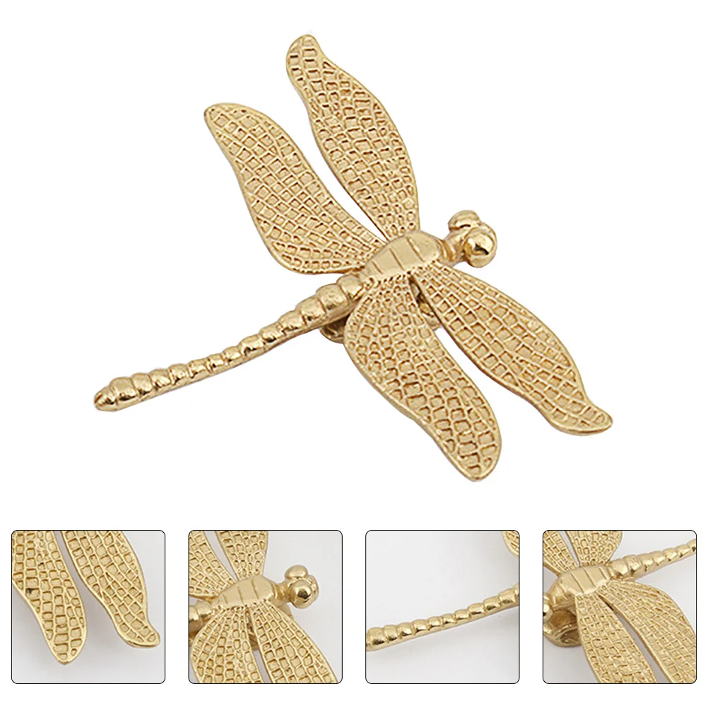 

1Pcs Stylish Brass Dragonfly Drawer Knob High Quality Metal Pull Suitable for Cabinet Cupboard Dresser Wardrobe Decoration Use