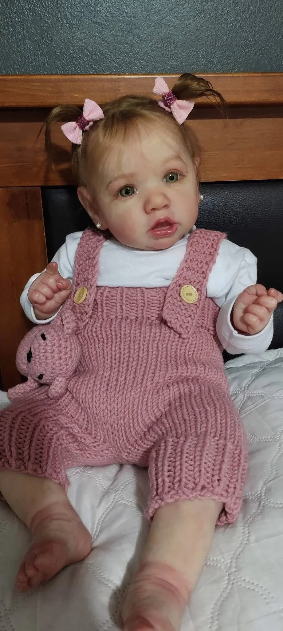 NPK 55CM handgemachte Ganzkörper Reborn Saskia beliebte Babypuppe Likfelike Very Soft Touch Art Doll Detaillierte Panting Sammlerstück Bebe