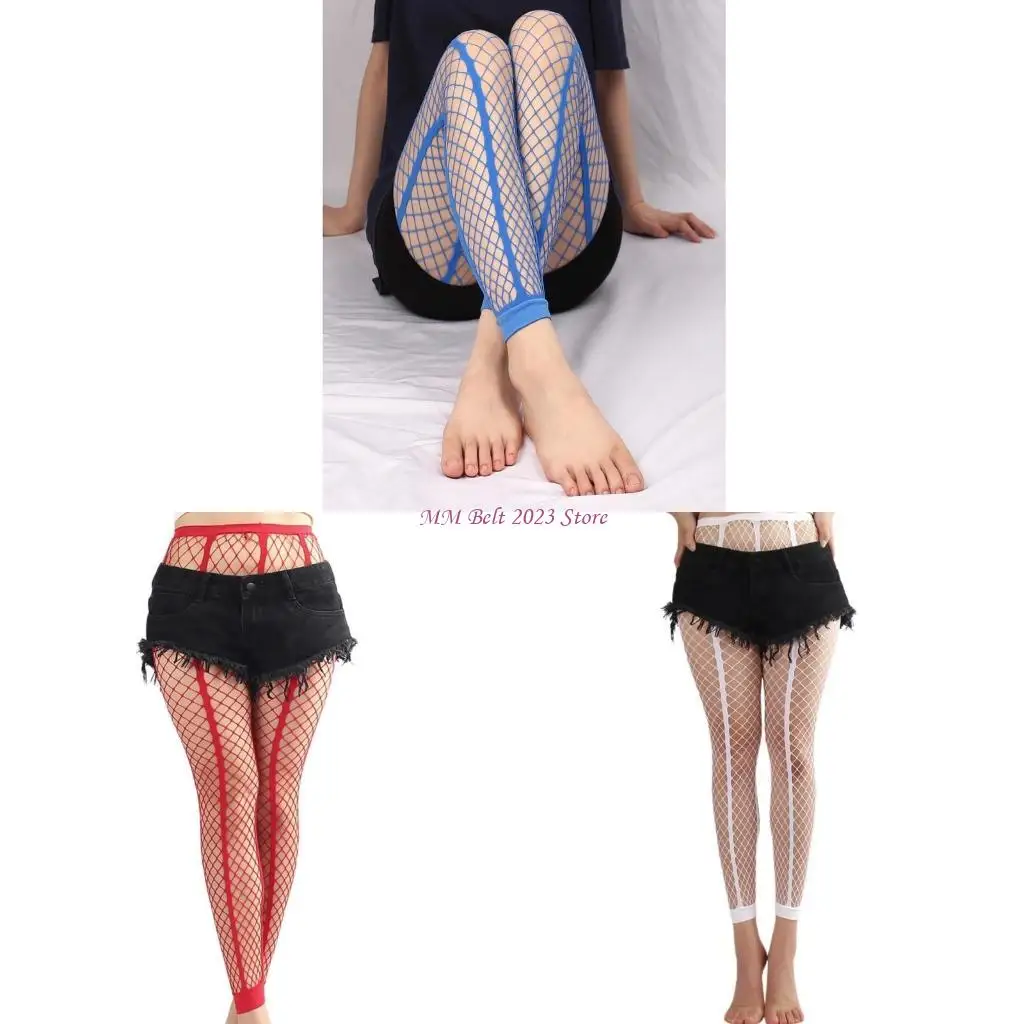 

49ME Women High Waist Footless Leggings Patterned Footless Tights Pantyhose Sheer Thigh High Stockings Gifts