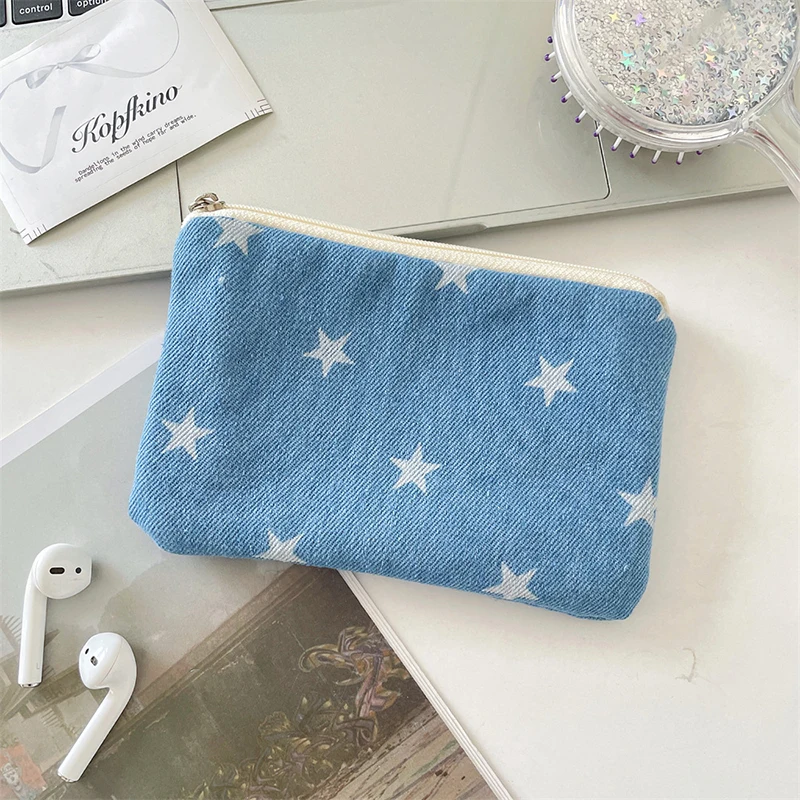 

10pcs Coin Purses Star Printing Cowbody Ear Line Lipstick Holder Travel Cosmetic Bag