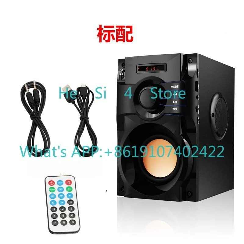 Wooden wireless bluetooth speaker radio subwoofer 3d surround portable square dance mobile phone stereo