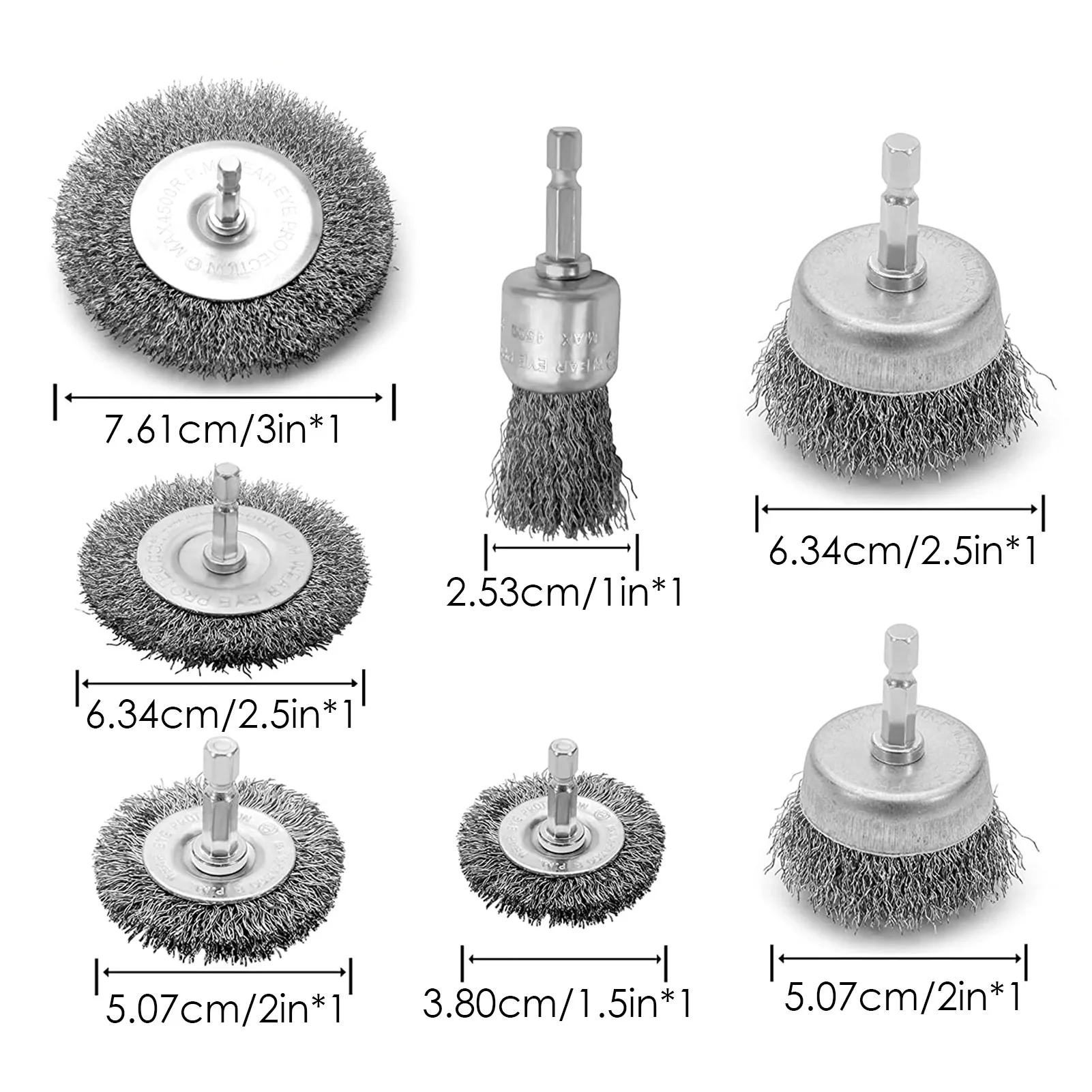 Imagem -06 - Escova de Aço para Furadeira Elétrica Ferramenta Rotativa Polimento Moagem Moedor Roda Acessórios Pcs Set