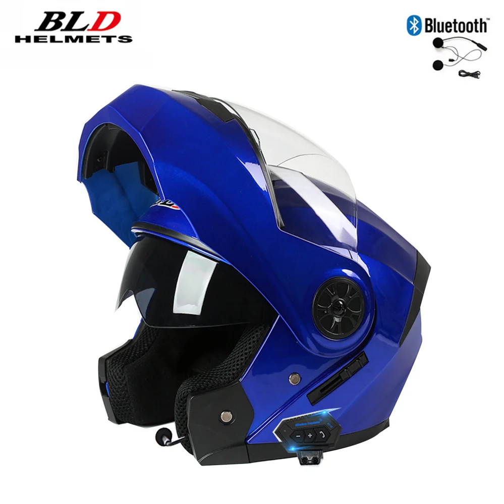 DOT ECE Approved Unisex Modular Filp Up Motorcycle Helmet Full Face Racing Helmet Casco Moto Dual Visors Helmet Bluetooth Helme