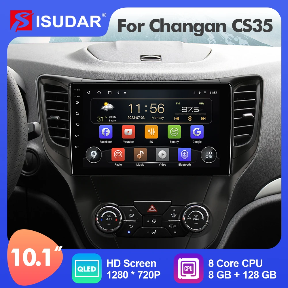 

10,1 дюймовый Isudar Android 12 Автомобильный мультимедийный радиоприемник для Changan CS35 2013-2017 Carplay автомобильный стерео плеер No 2din