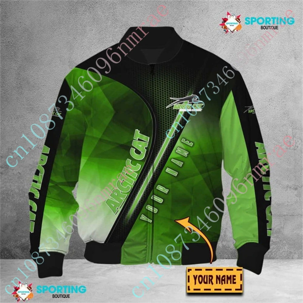 Arctic Cat Windbreaker Thick Coats Hip Hop Clothing Techwear Baseball Uniform Harajuku Jackets For Men Bomber Jacket Custom Logo