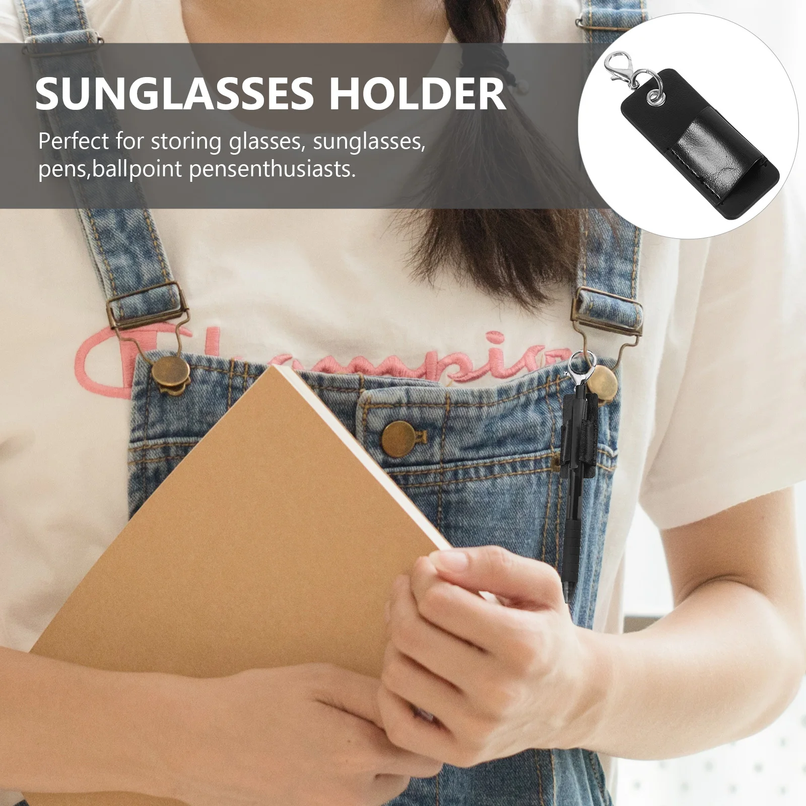 

Glasses Storage Sleeve Portable PU Metal Glasses Hanger Holder Pen Organizer Scratch Resistant Lining Protective Eyewear