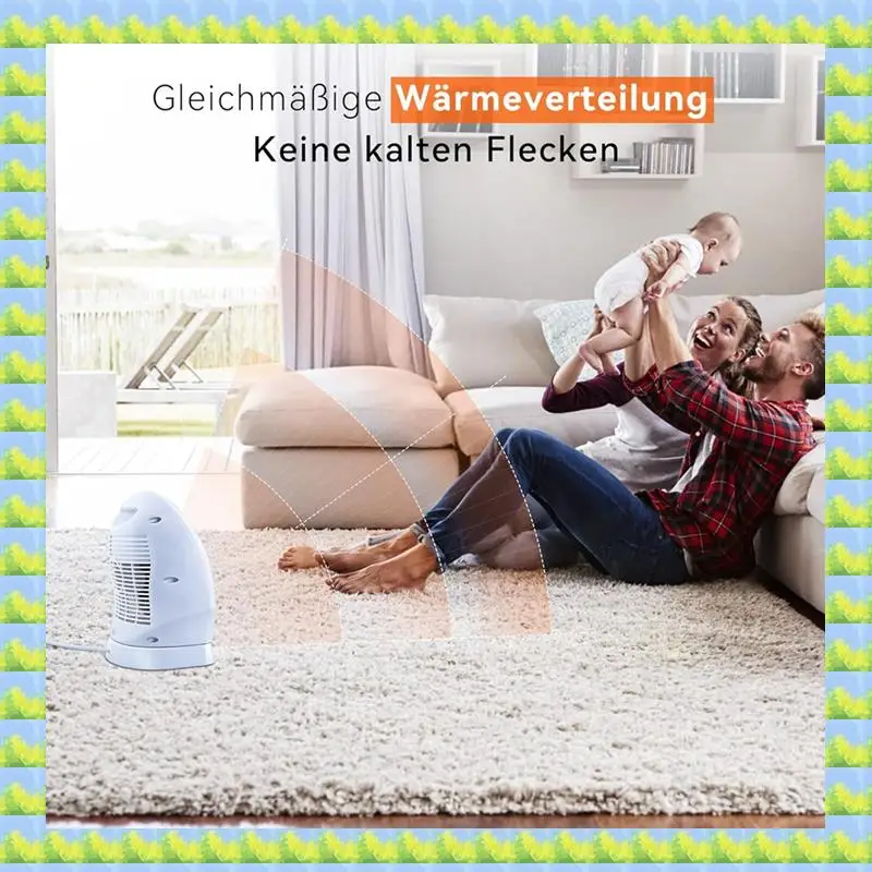 휴대용 히터 에너지 절약형, 2000W, 120 °   2가지 열 설정, 조절 가능한 온도 조절 장치, EU 플러그를 갖춘 휴대용 팬 히터