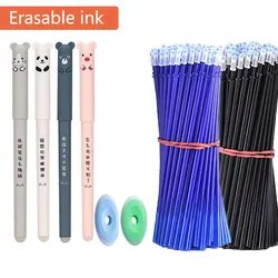 4+2+20 Pcs/Set Kawaii Erasable Gel Pens 0.35mm Waterproof  Blue/Black/Red Gel Ink Stationery School supplies for Office Student