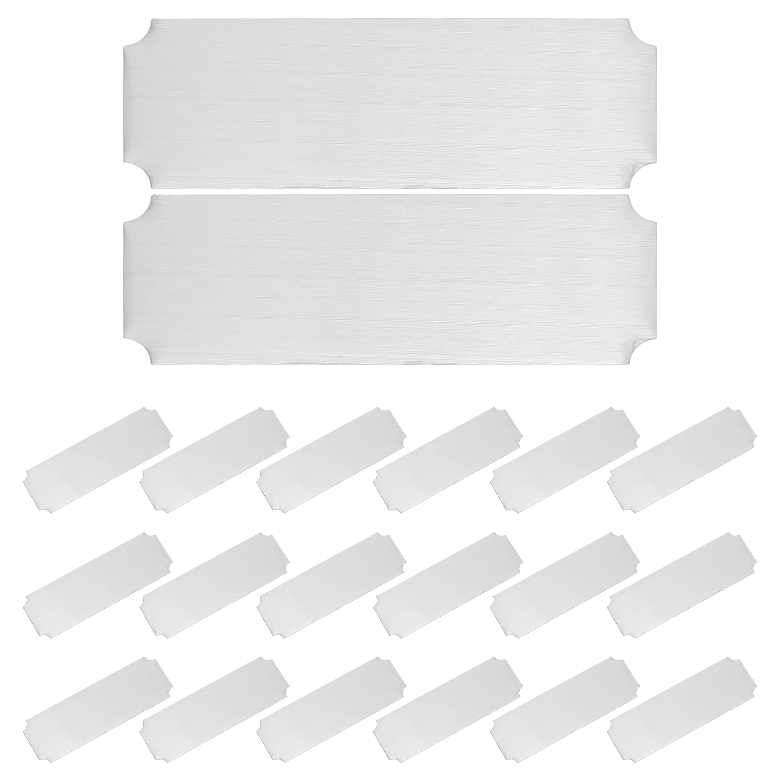 

20Pcs Stainless Steel Blank Name Plates Rectangle Metal Tags Self Adhesive Office Desk Name Badge Engraving Stamping Blanks