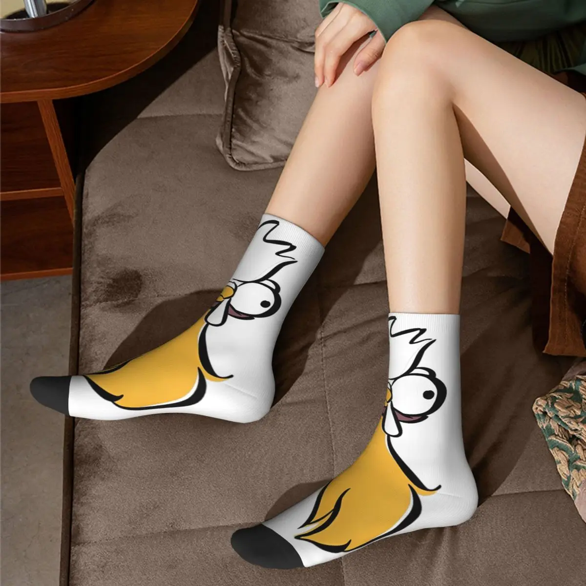 Moana Hei Hei Big Face Sketch Portrait Socks Men Women Funny Happy Socks Spring Summer Autumn Winter Middle Tube Socks Gift