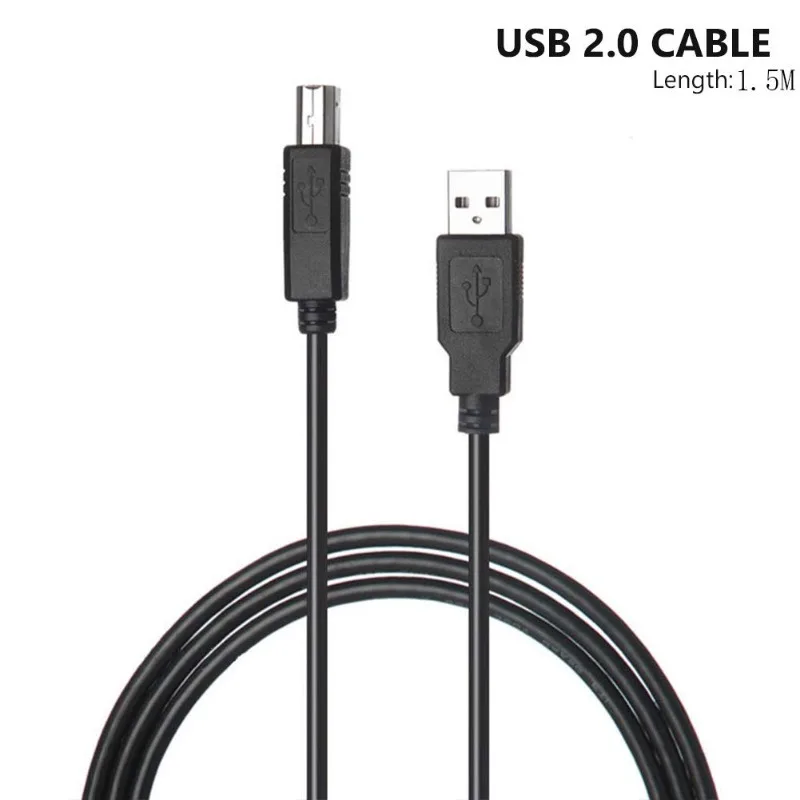 USB 2.0 Printer Cable A to B High Speed Type A Male to B Male Data Cord for Scanner Printer HP Canon Epson Brother PVC Jacket