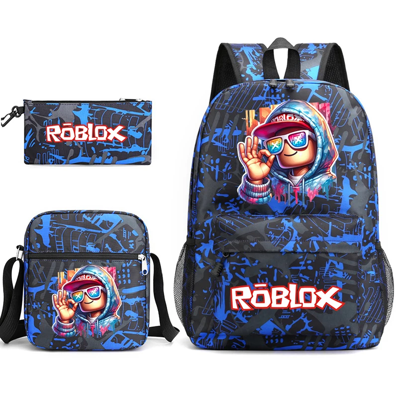 

Roblox Character Print Kids Backpack Shoulder Bag Pencil Case 3Pcs Set School Supplies for Boys Girls Children