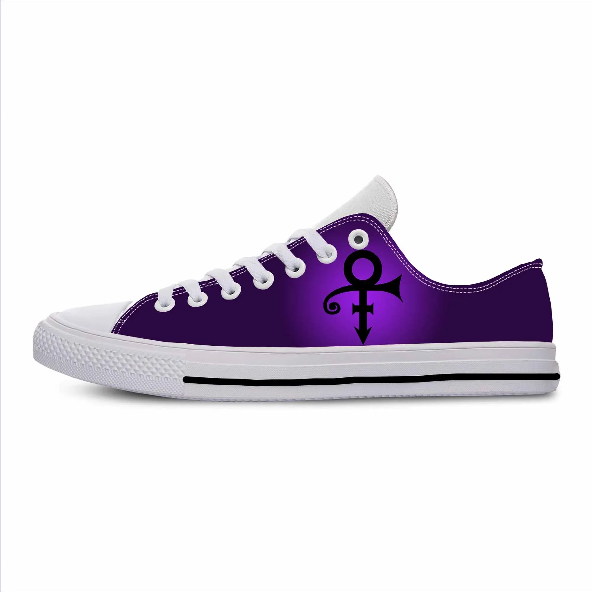 Rain Symbol Rock Music Singer Purple Prince Guitar Casual Cloth Shoes Comfortable Breathable 3D Print Men Women Low Top Sneakers