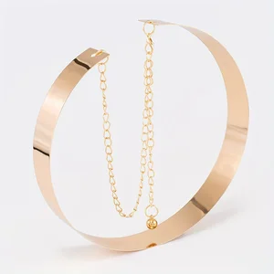 Klassischer Goldmetallgürtel für Frauen, verstellbare Strömung in Mode, elegantes Gürtel, Körperschmuck, täglich 8 Hauptverkaufsgold Hochzeitsgürtel - №6