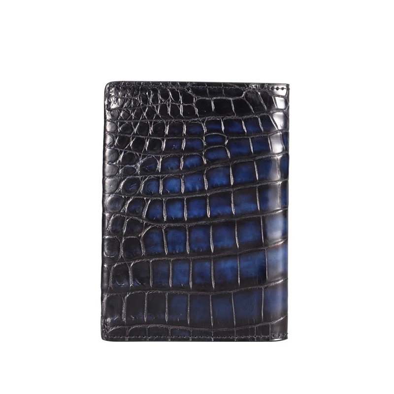 DIMY 2023 New Handmade Crocodile Leather Passport Bao Wen ID Card Holder Wallet Custom Fashion Men