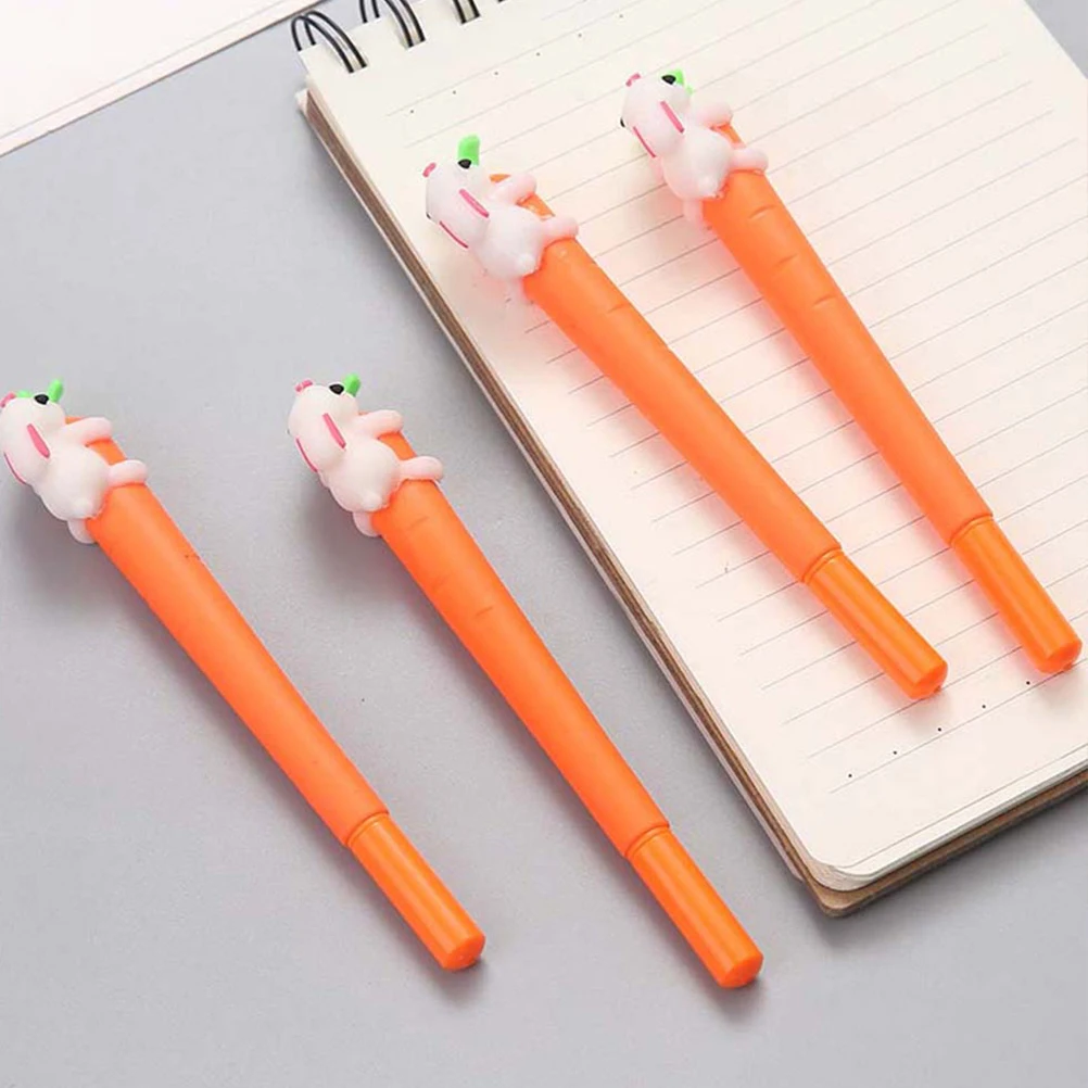 

24 Pcs Gel Ink Pens Cartoon Neutral for Journaling Kawaii Aesthetic School Supplies Plastic Child Carrot Shape