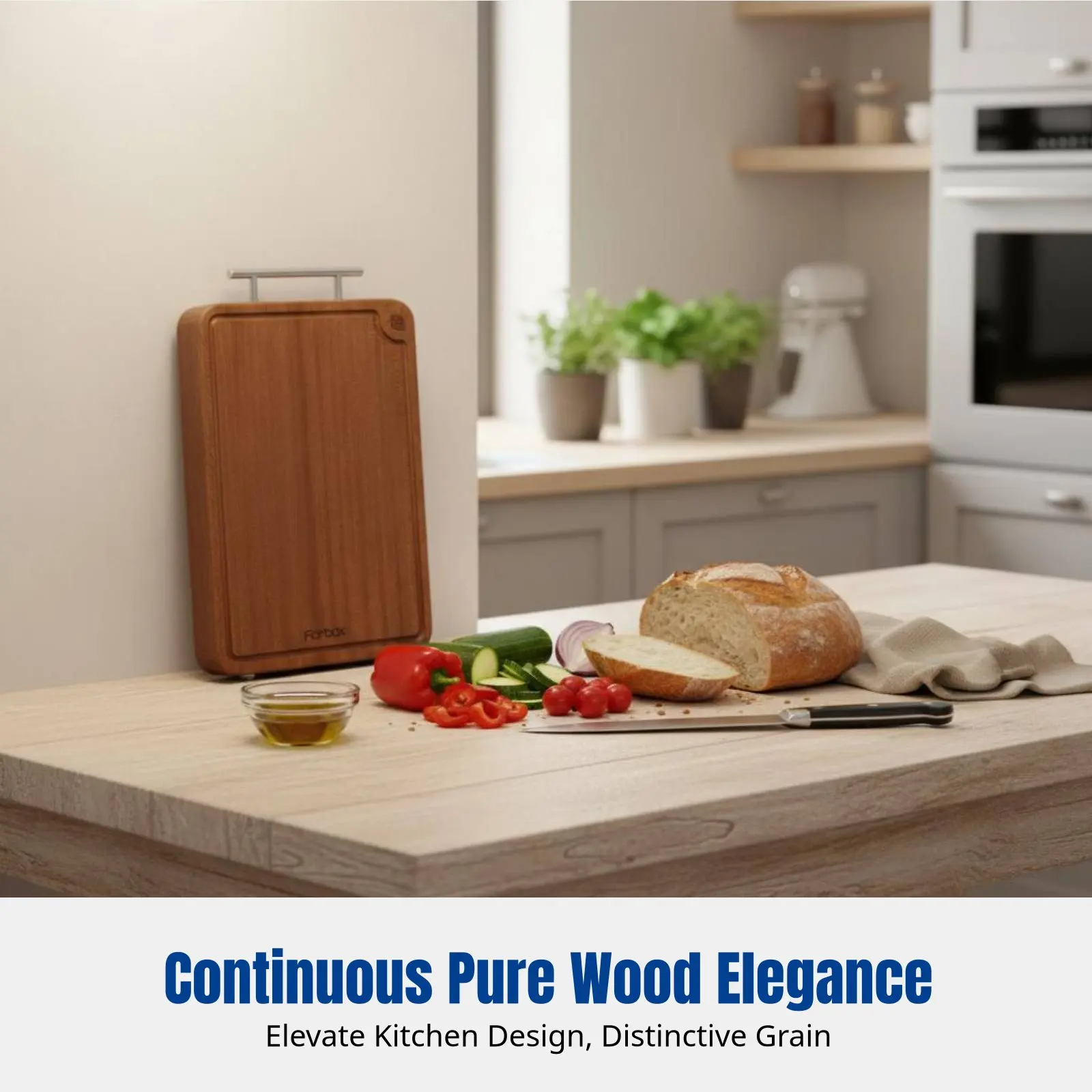 

Antibacterial Cutting Board, Food Grade Black Walnut, Double-Sided, Solid Wood Kitchen Block
