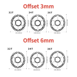 VXM  Oval Chainring 3mm 6mm Offset, Direct Mount  XX1 X01 X1 X0 X9,32T 34T 36T, MTB Bicycle Road Bike