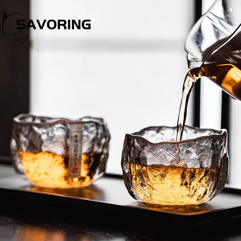 110ml Japanese-style Glass Cup Handmade Single Cup Tecups Kung Fu Tea Master Cup Set Female Personal Crystal Glass Coffee Cup