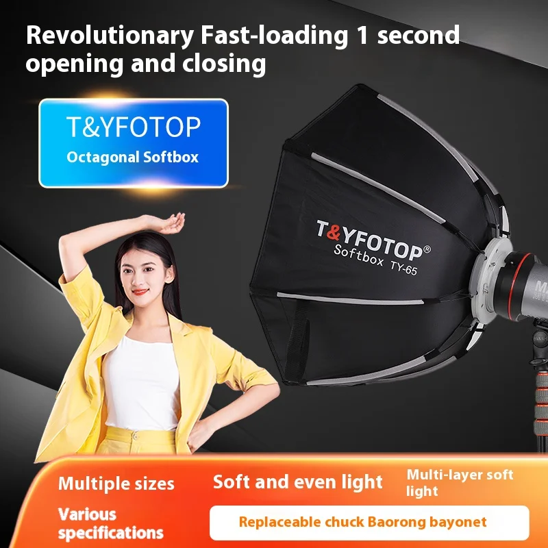 T&YFOTOP K2 55 65 90 Quickly Release Parabolic Out Door Softbox for A2 Godox V1 AD100PRO AD300PRO V860III AD200 Flash Soft box