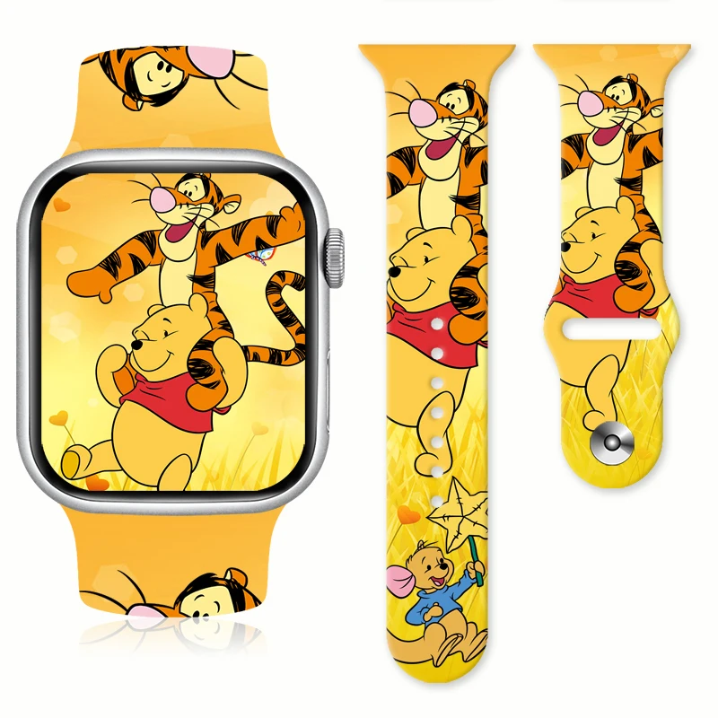

Disney Playful Tigger & Friends Series Band for Apple Watch 11/10/9/SE, Soft Silicone Replacement Strap for 46mm/45mm/44mm/42mm