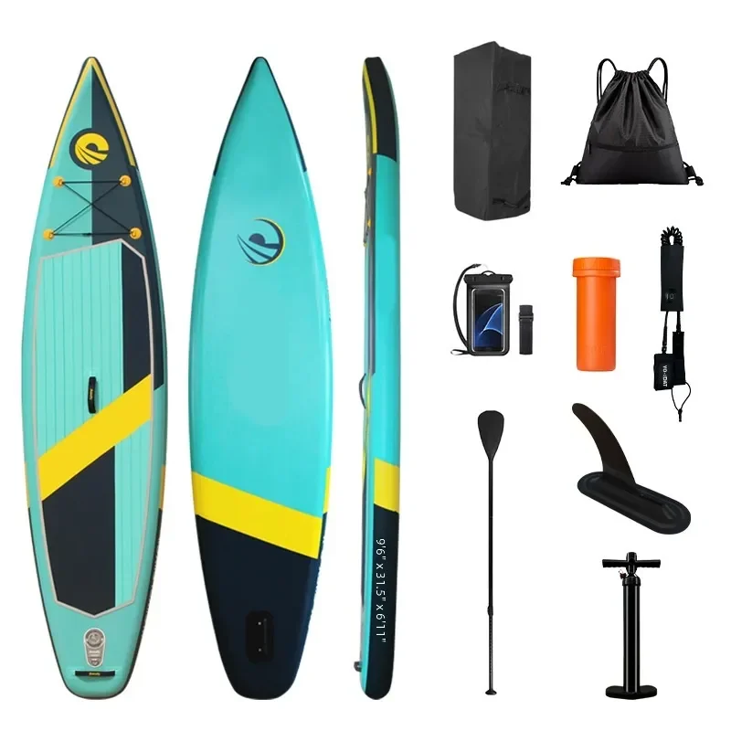 High Load-Bearing Adult Touring SUP Board Single Fin Easy Fold Carry Inflatable Eco-Friendly Paddleboard Complete Set