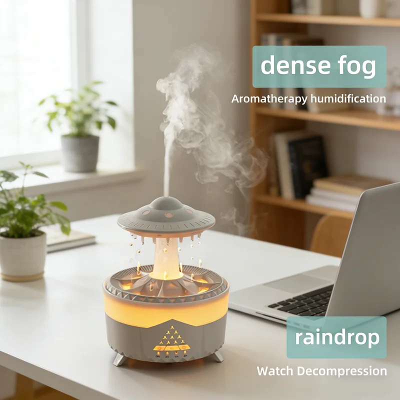 Creative UFO Aroma Diffuser Sprayer Air Humidifier with Water Mist Ring Works with Essential Oil Releases Fine Water Mists - view 2